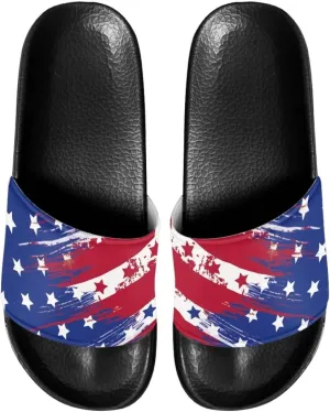 Non Slip Slide Sandals for Women Men, Open Toe House Comfy Flat Slides Slipper for Bathroom Beach