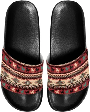Non Slip Slide Sandals for Women Men, Open Toe House Comfy Flat Slides Slipper for Bathroom Beach