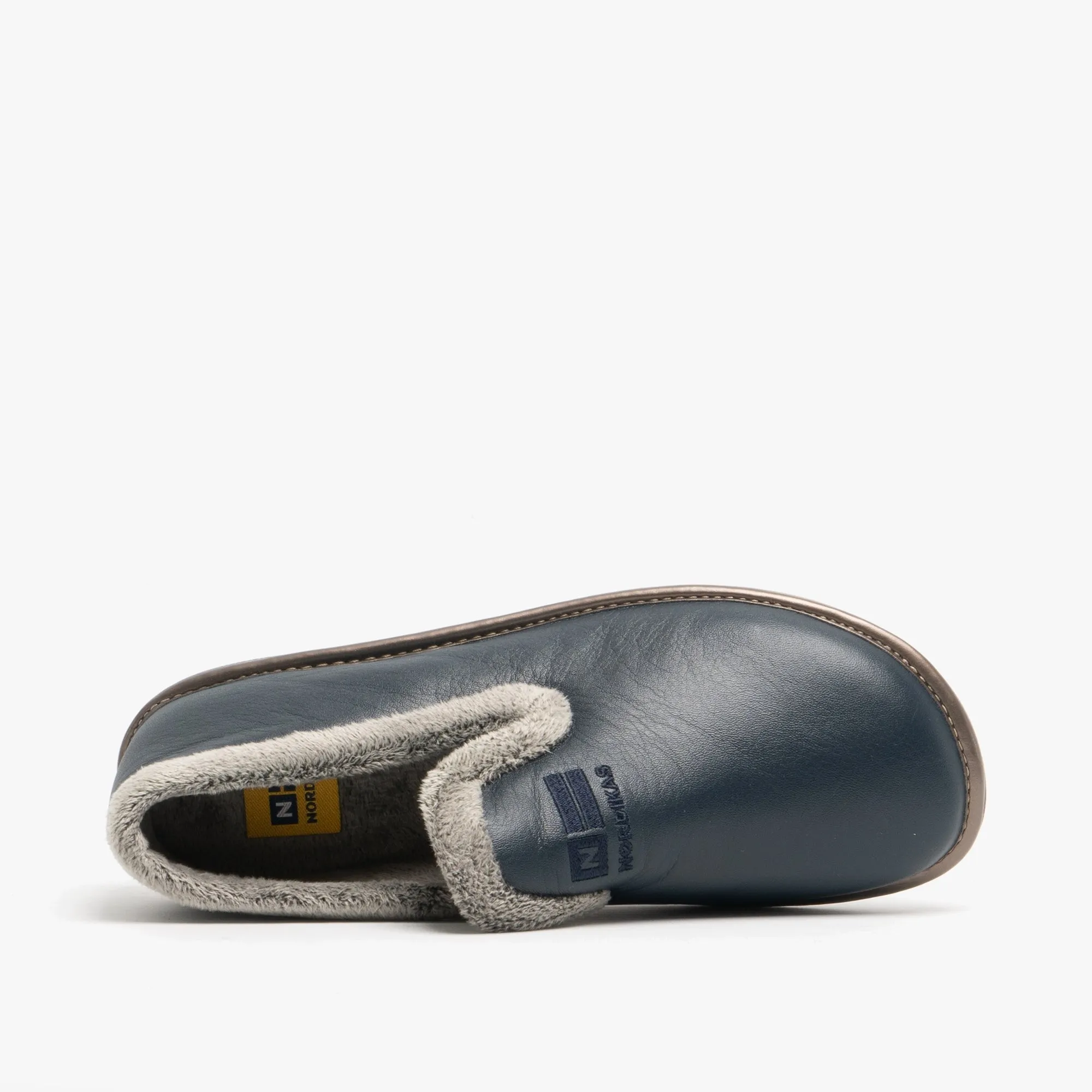 Nordikas 305 (DUBLIN) Womens Leather Full Slippers Marine Blue