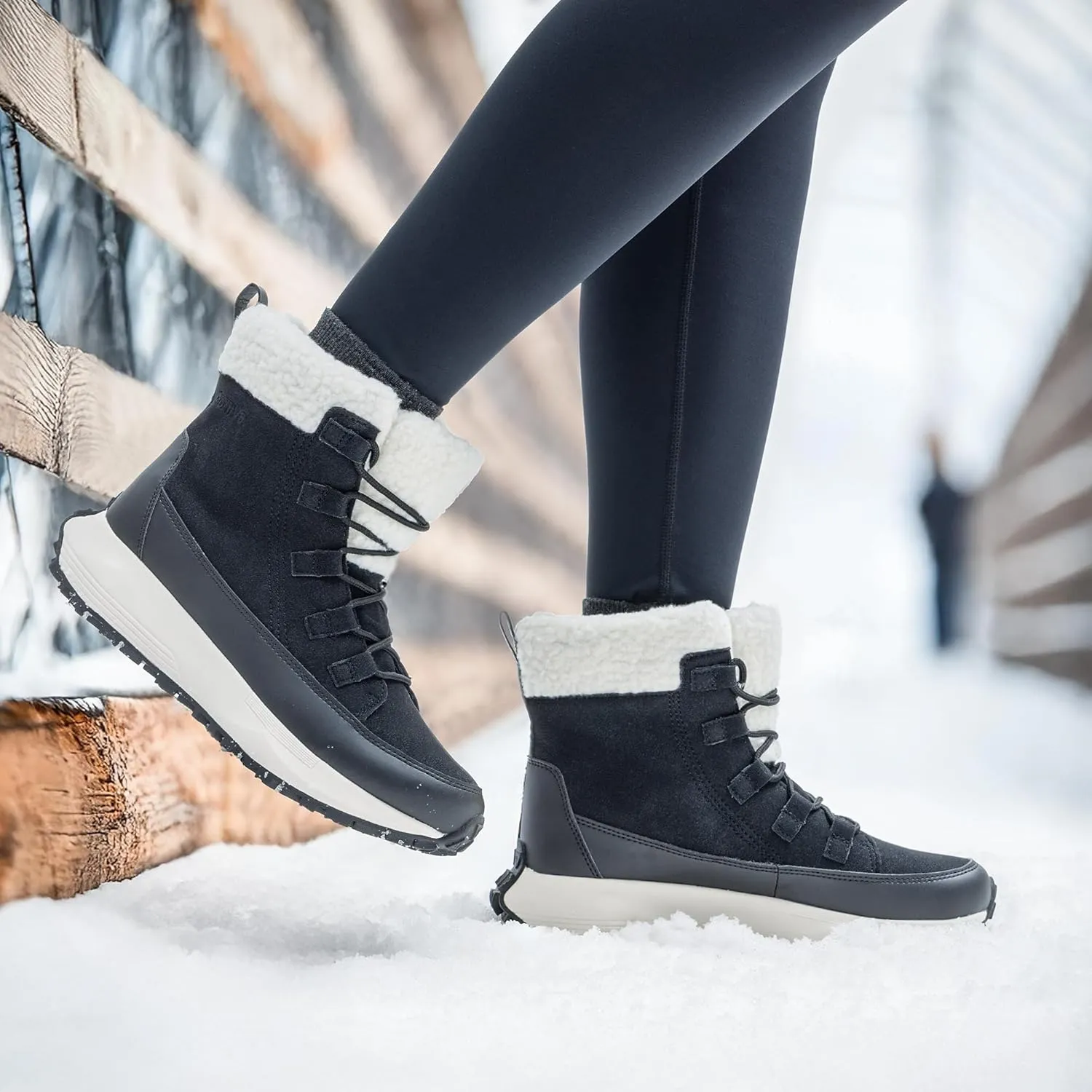 NORTIV 8 Women's Winter Boots Ankle Waterproof Lightweight Snow Sneaker Boots