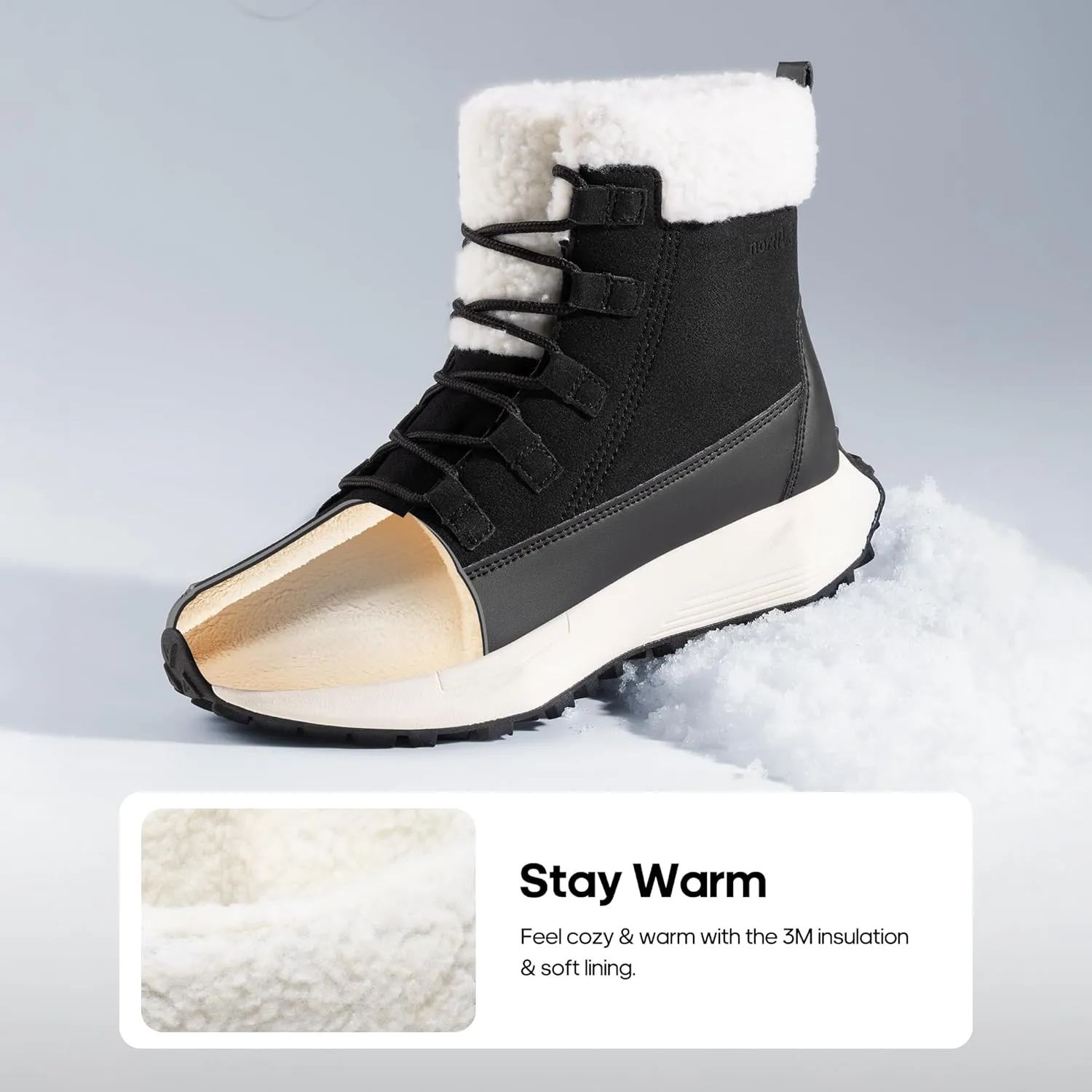 NORTIV 8 Women's Winter Boots Ankle Waterproof Lightweight Snow Sneaker Boots
