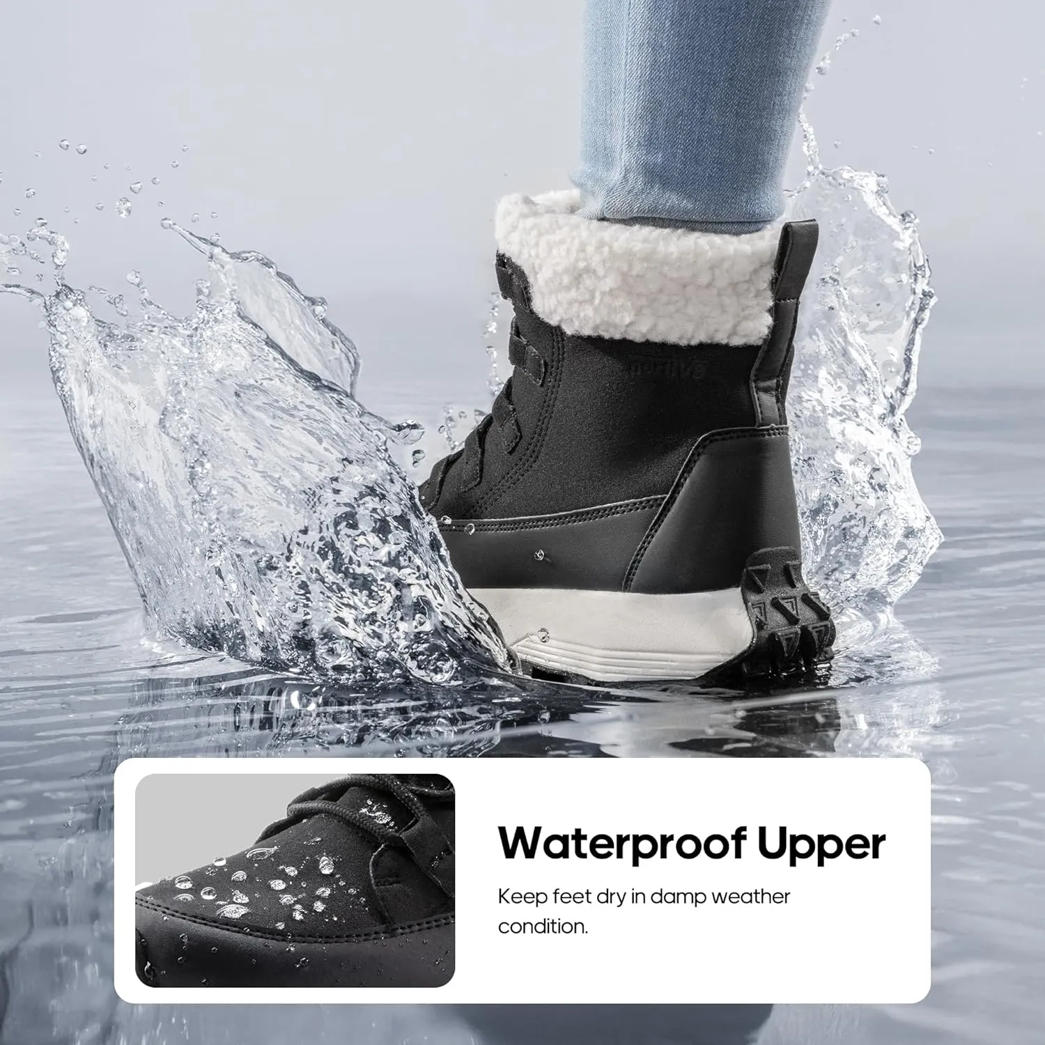 NORTIV 8 Women's Winter Boots Ankle Waterproof Lightweight Snow Sneaker Boots