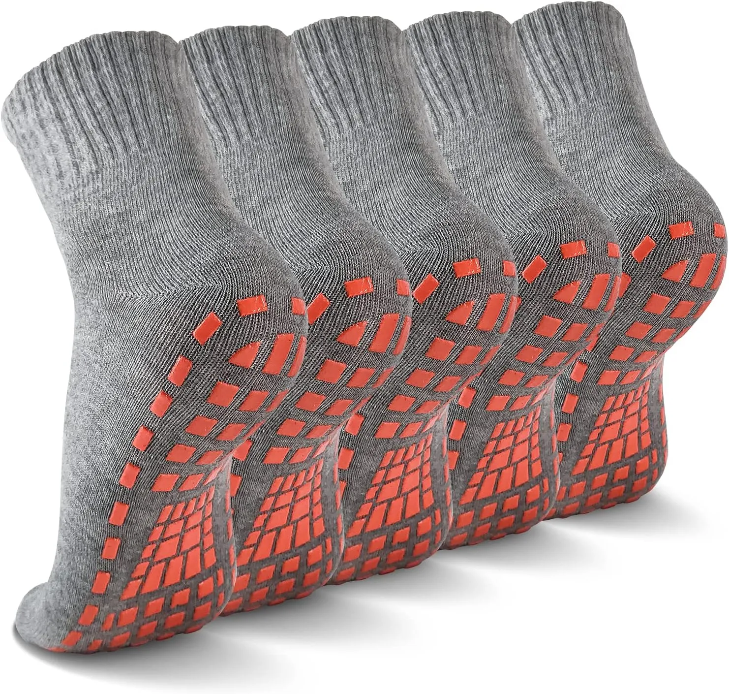 NOVAYARD 5 Pairs Non Slip Socks Non Skid Sticky Grippy Yoga Pilates Hospital Sock Men Women