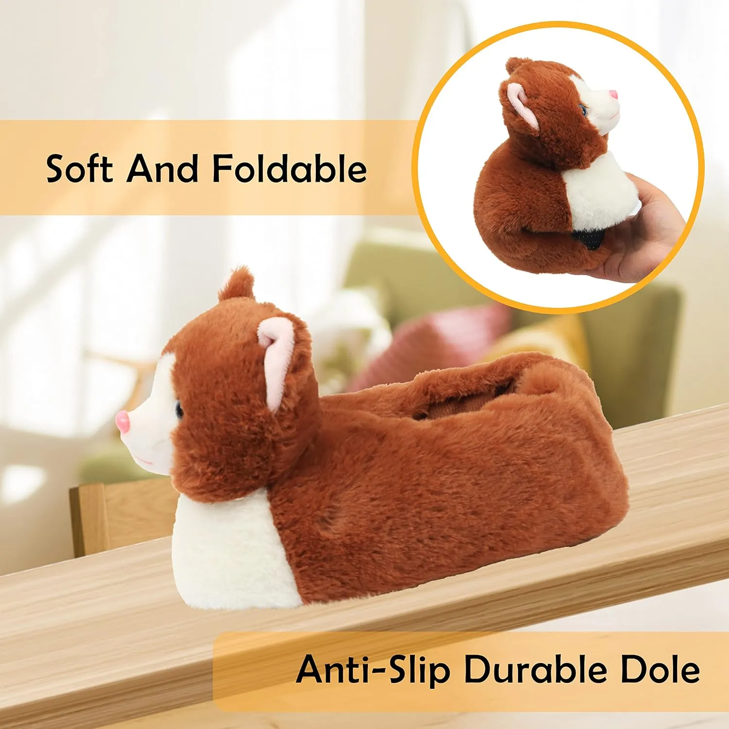 Novelty Women Animal Slippers Cute Soft Plush House Shoes Fluffy Warm Slippers Cartoon Gifts for Birthday Christmas