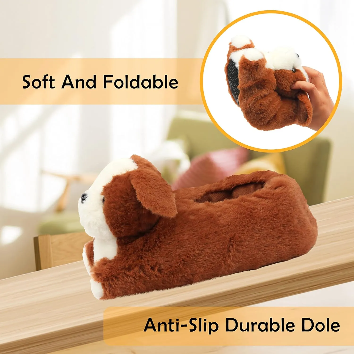 Novelty Women Animal Slippers Cute Soft Plush House Shoes Fluffy Warm Slippers Cartoon Gifts for Birthday Christmas