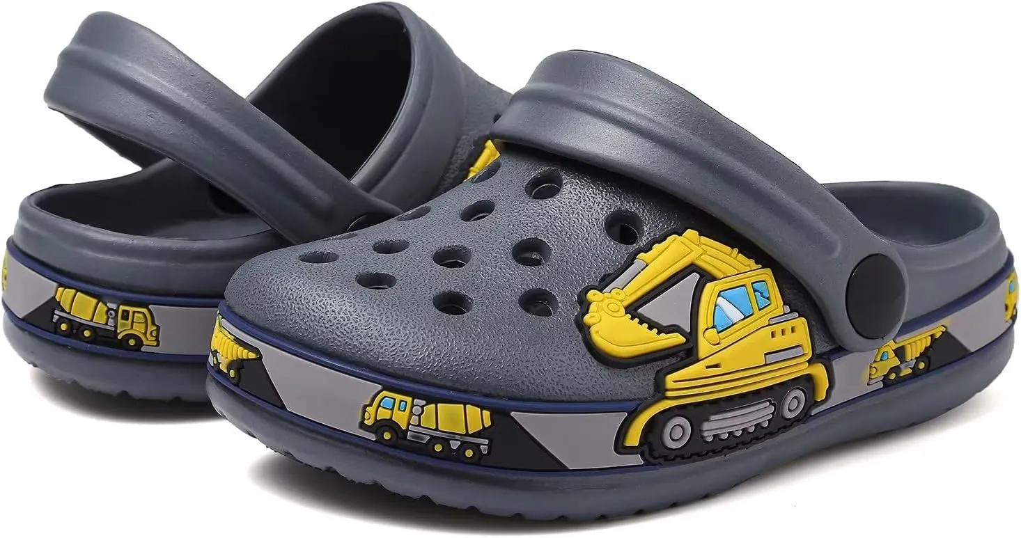 OHSNMAKSL Toddler Clog Slippers Garden Sandals Slip On Water Shoes Sneakers Cartoon Slides for Boys and Girls Children Beach Pool Shower