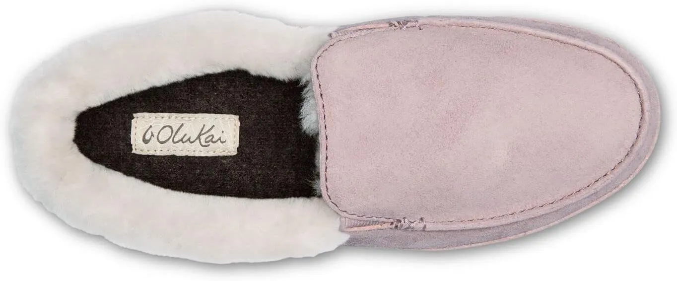 OLUKAI Ku'una Slipper, Women's Slip-On Shoes, Genuine Shearling & Premium Nubuck Leather, Drop-in Heel Design, Cozy & Ultra-Soft Comfort Fit