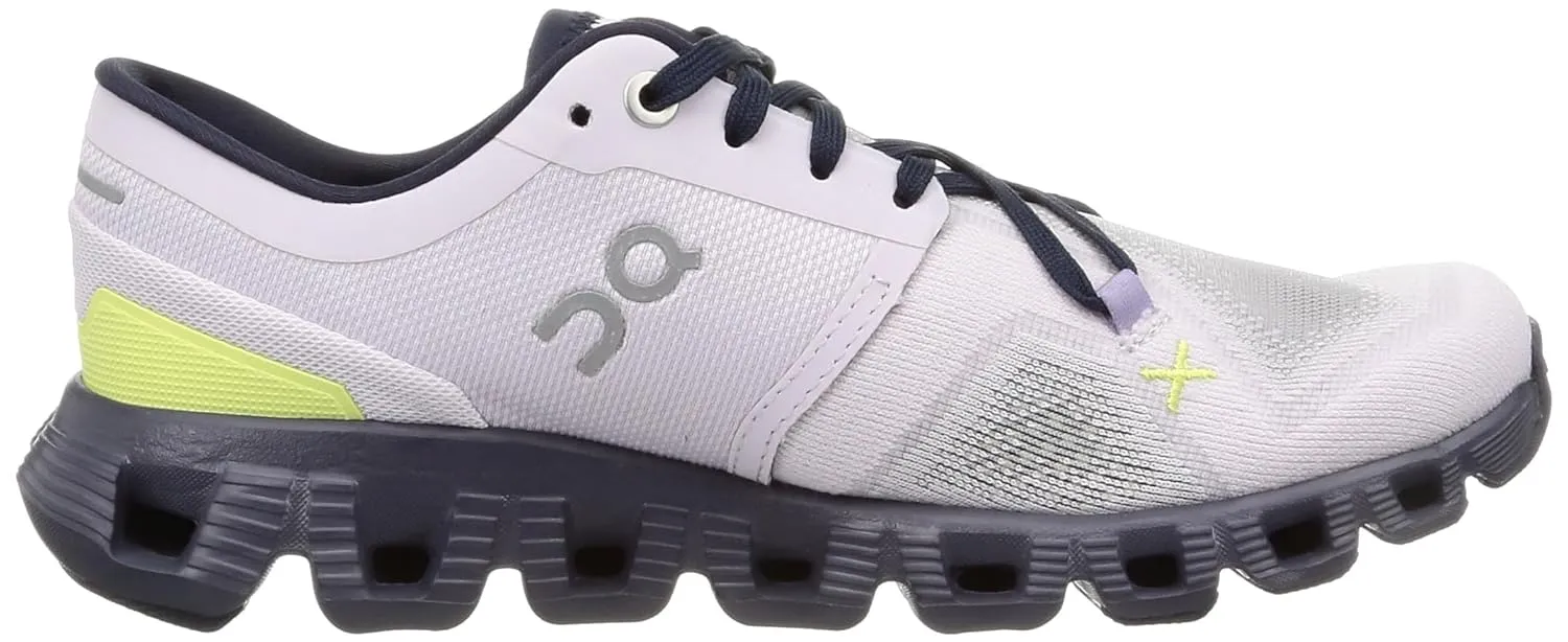 On Women's Cloud X 3 Sneakers, Orchid/Iron, 7 Medium US