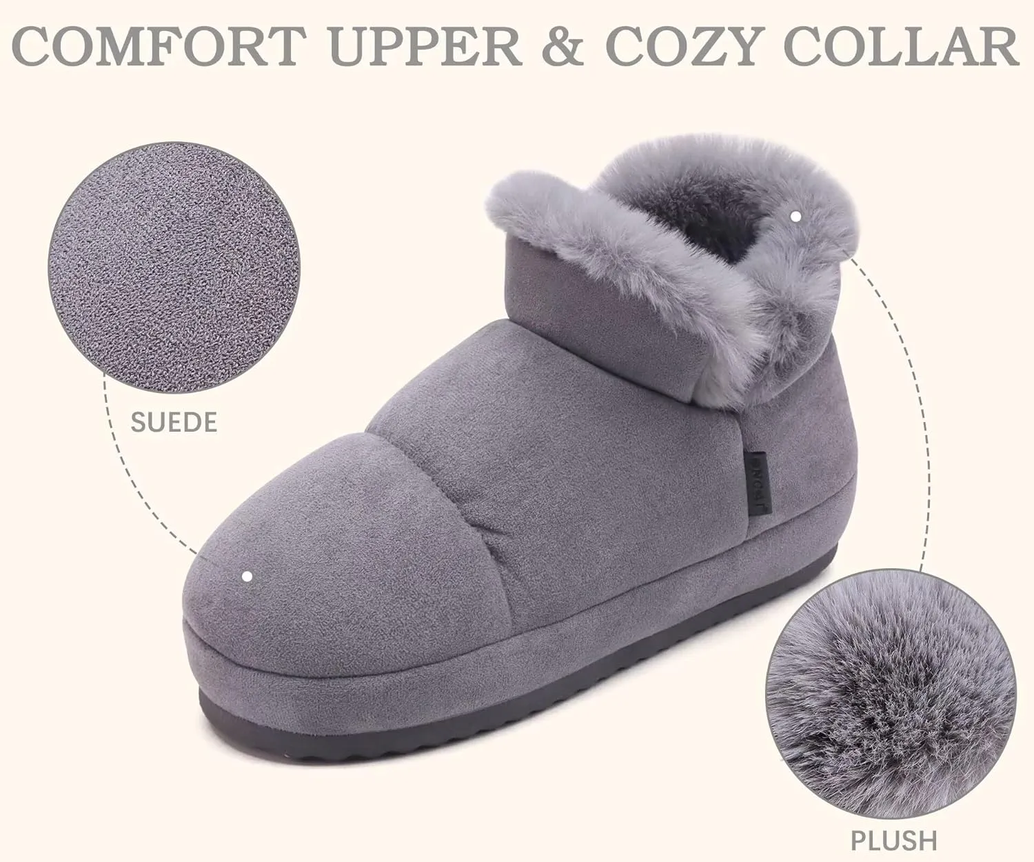 ONCAI Womens Slippers House Slippers for Woman Slipper Boots for Women Ladies Winter Fuzzy Warm Bootie Indoor Outdoor