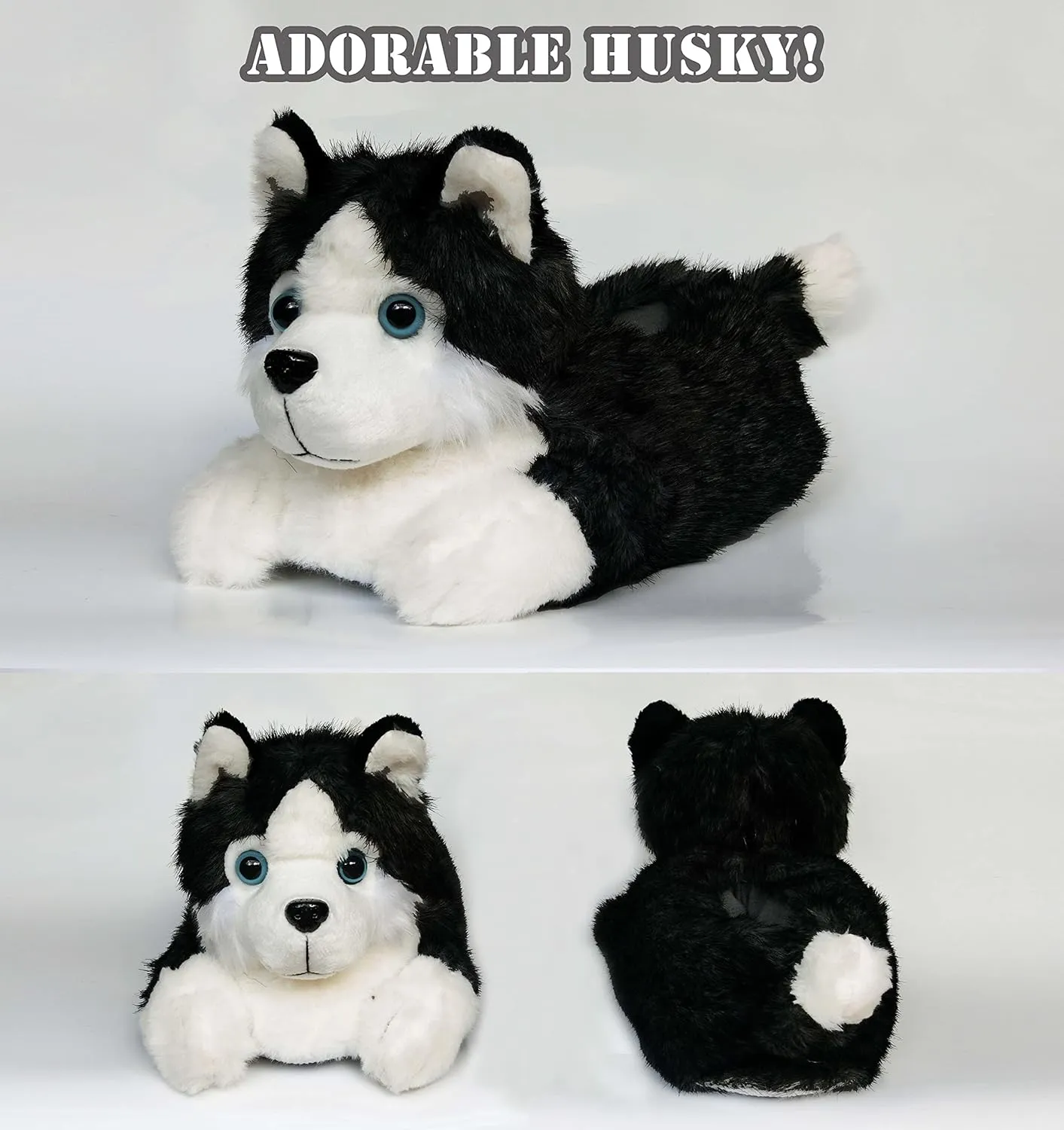 Onmygogo Fuzzy Winter Animal Dog House Slippers for Men and Women