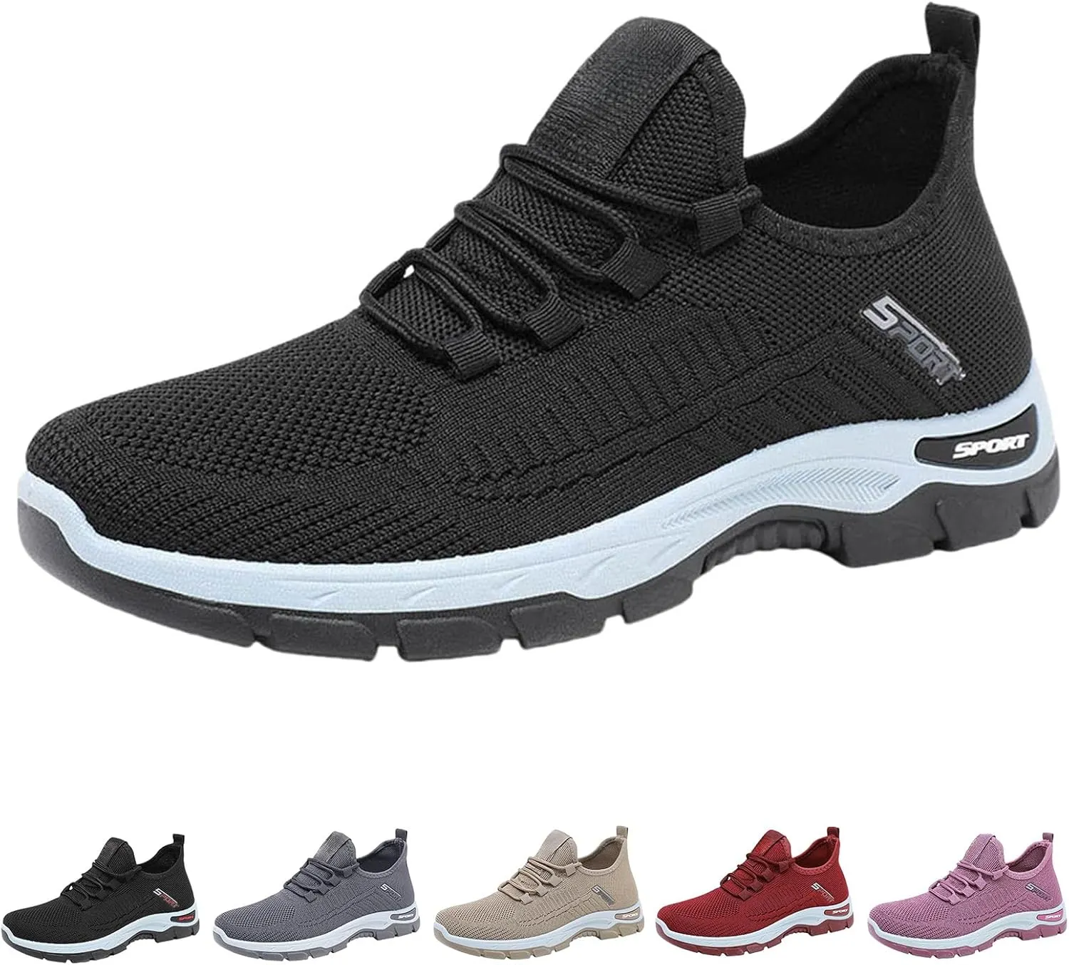 Ortho Running Shoes for Women Men Plantar Fasciitis Orthopedic Sneakers,Lightweight Breathable Mesh Knitted Hiking Shoes,Outdoor Arch Support Tennis Athletic Non Slip Sneakers with Wide Toe Box