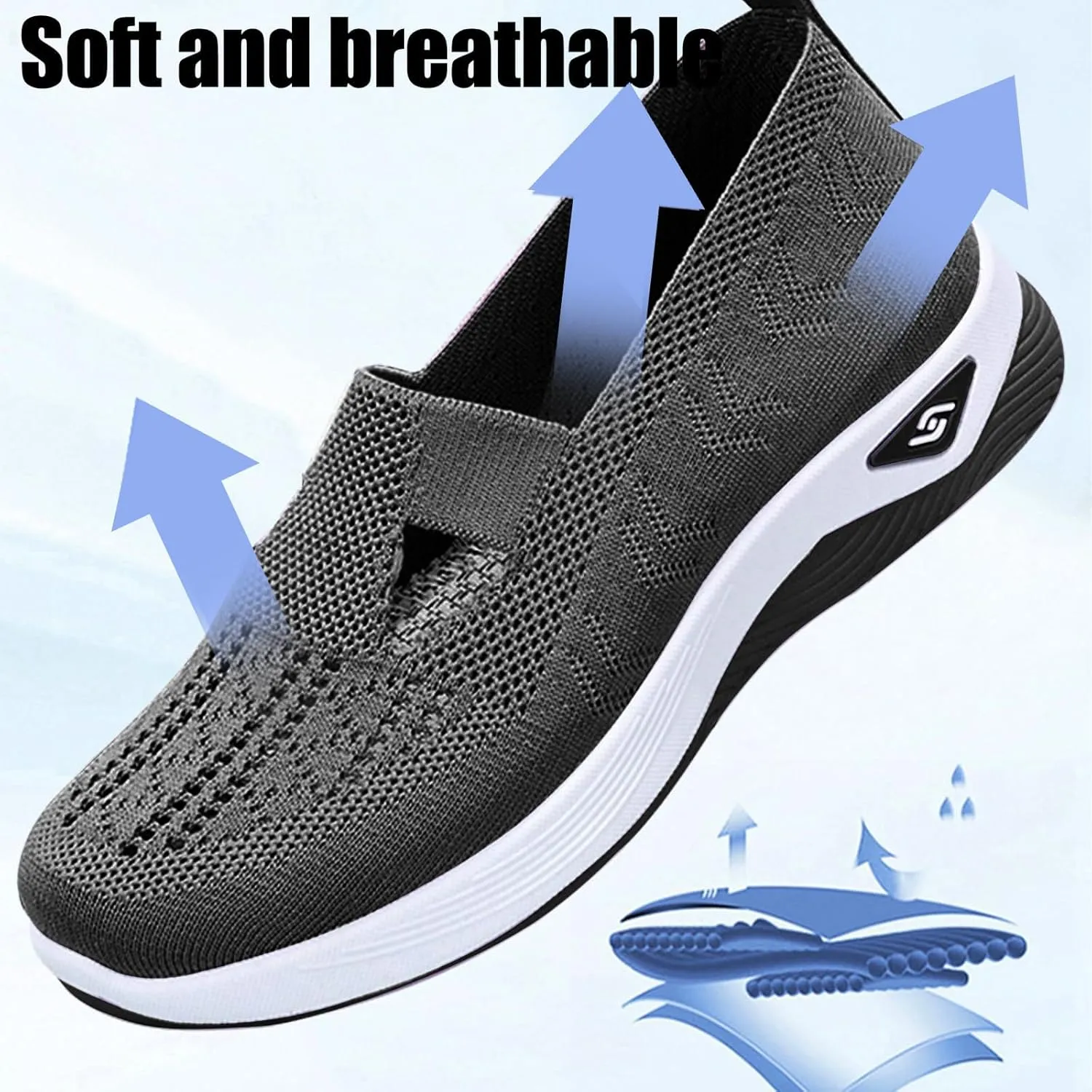 Orthopedic Shoes for Women，Breathable Comfort Wear Orthowear Walking Shoes，Cushionaire Wide Width Sneakers Diabetic Arch Support Sneakers Soft Slip On Shoe Comfortable