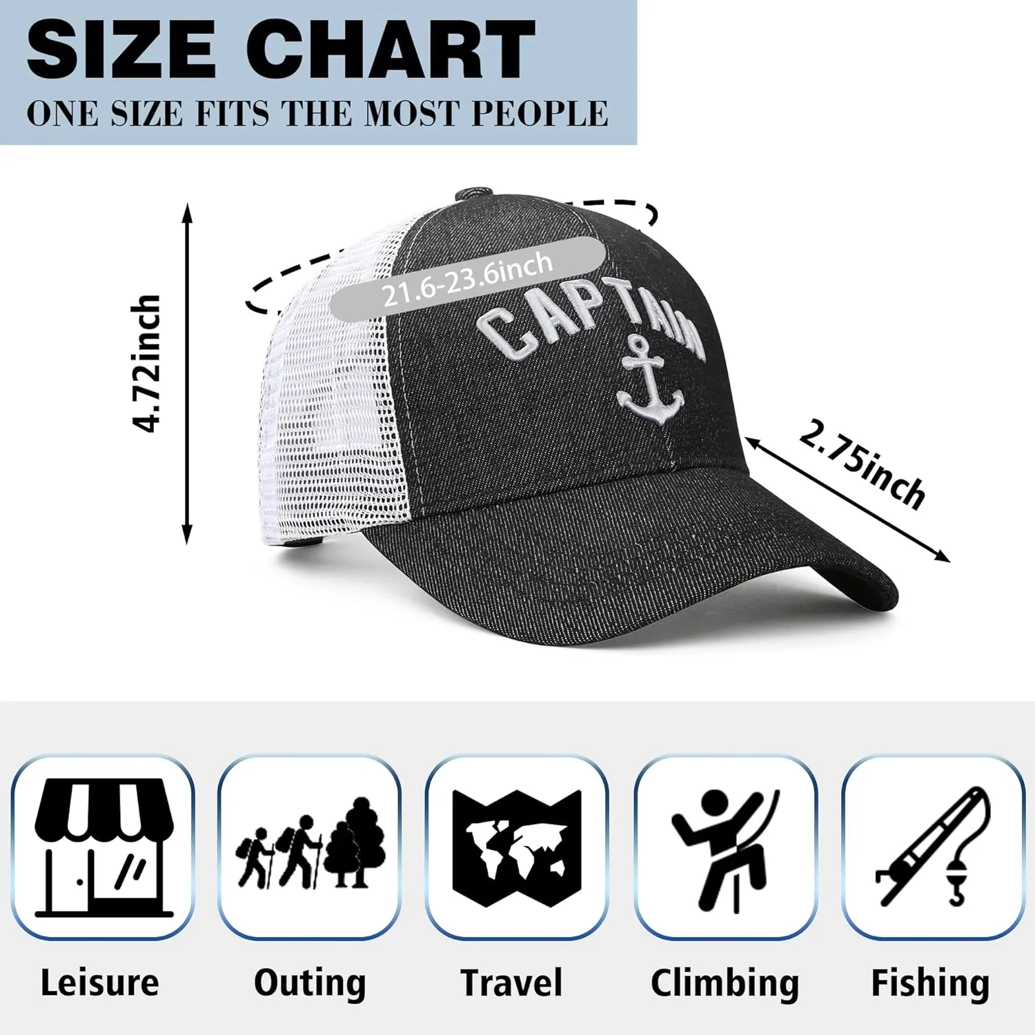 Outdoor Hat Captain Hats Hunting Hat Biggfoot Hat Mountain Baseball Cap Sailing Trucker Hat for Men Women
