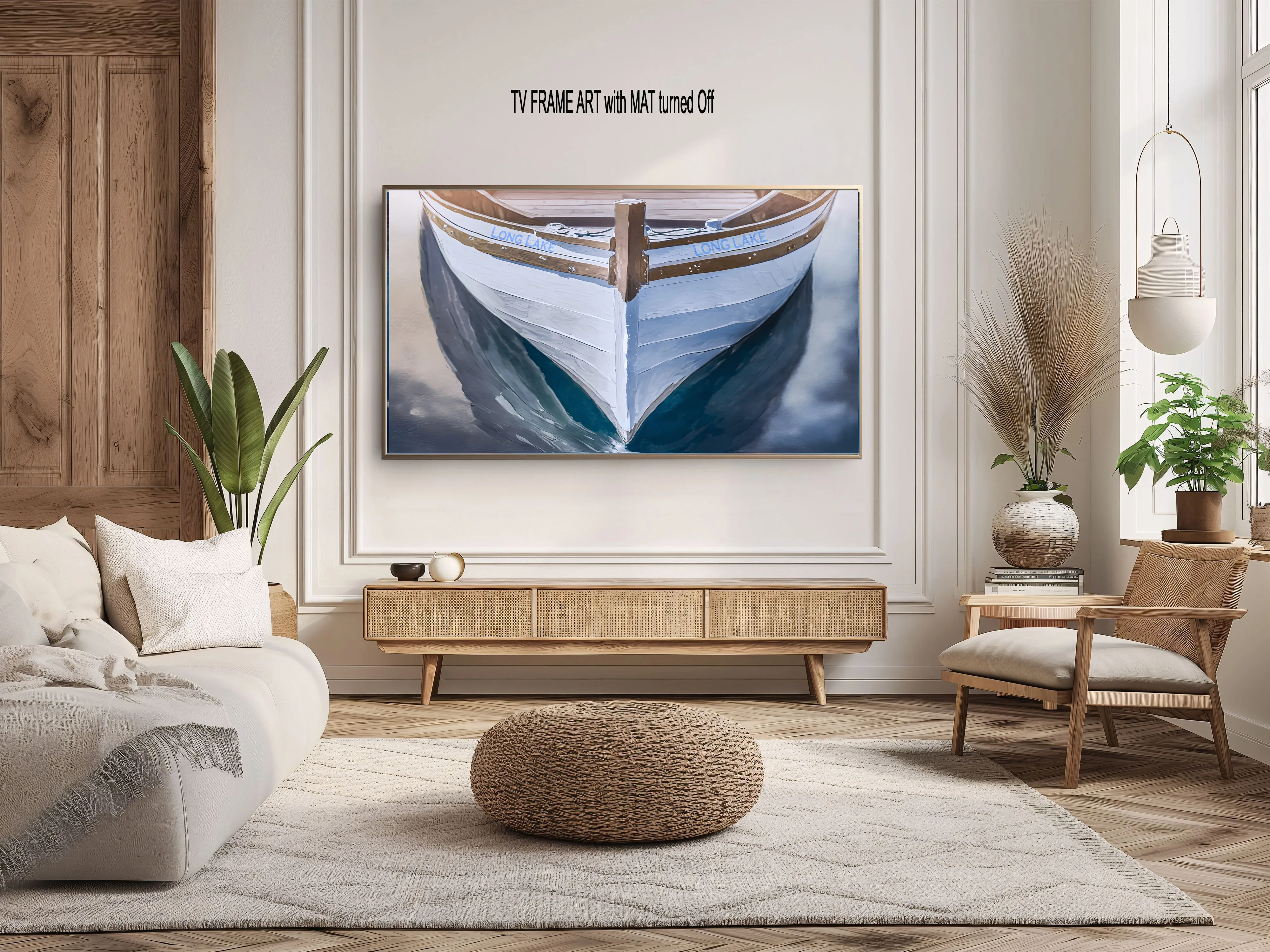 Painted Lake Boat - Personalized Digital Art
