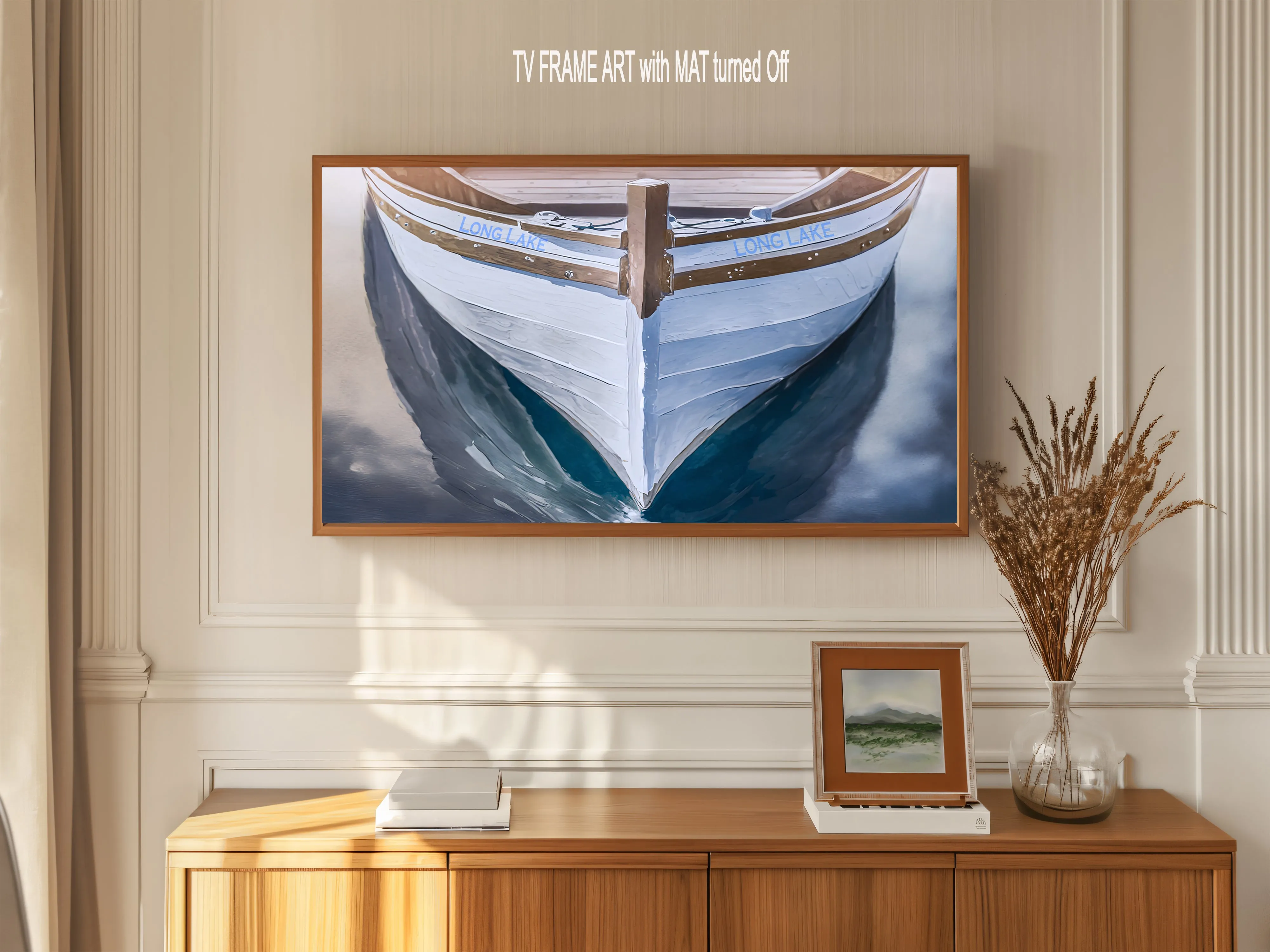 Painted Lake Boat - Personalized Digital Art
