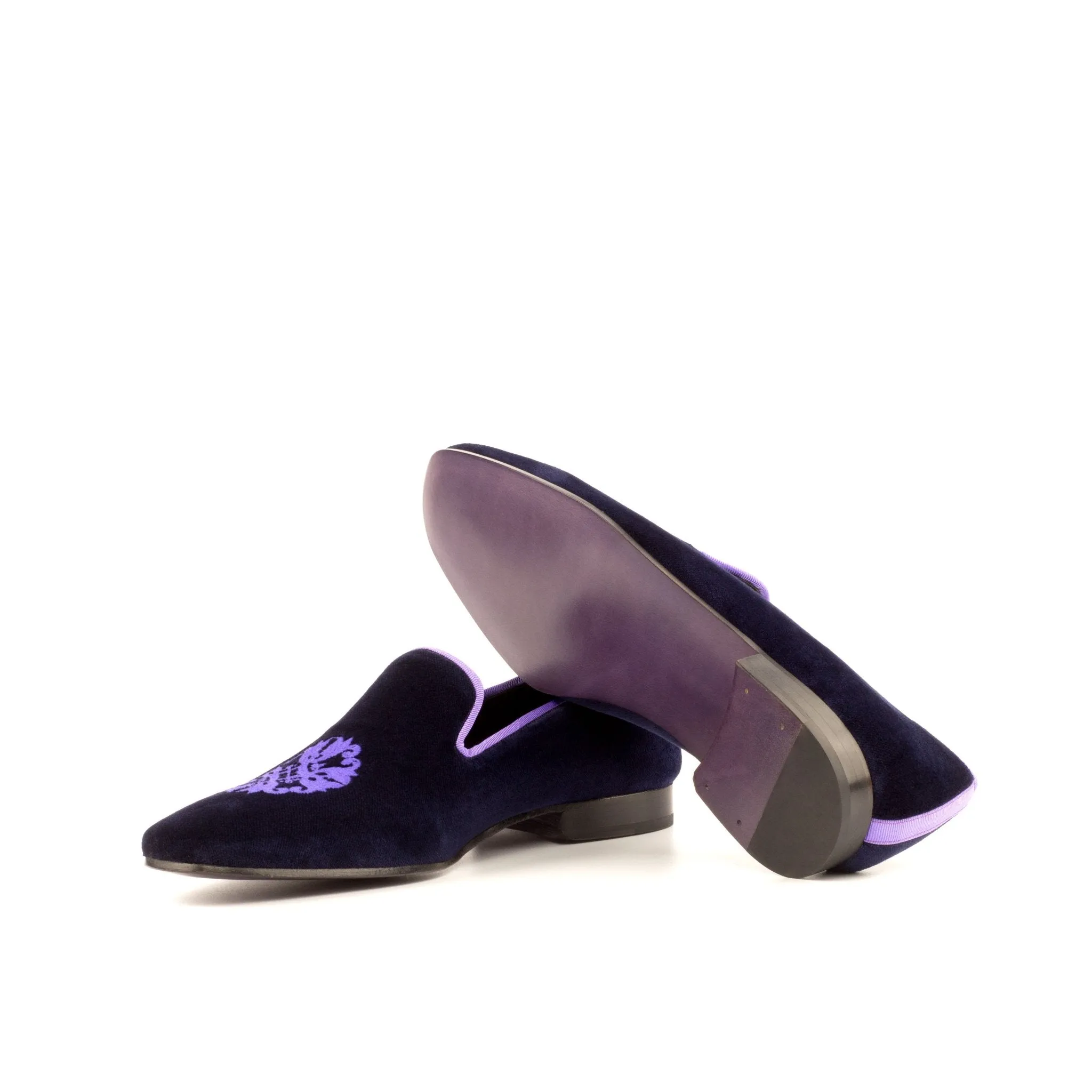Palazzo Slipper in Purple Velvet