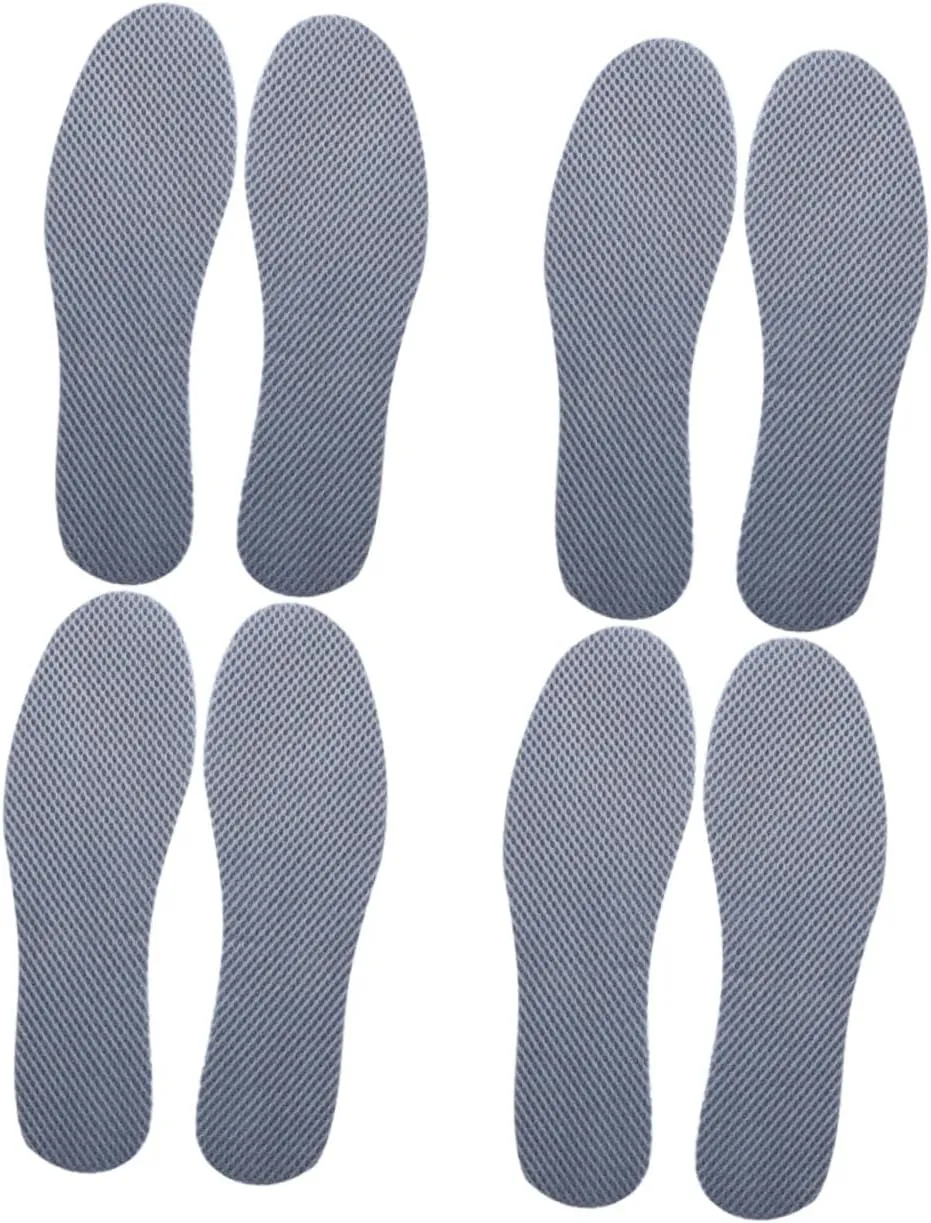 PartyKindom Men's Mesh Breathable Insoles 4 Pack Gel Inserts for Shoes Absorption Insoles for Sports Arch Support Comfortable Sole Padding
