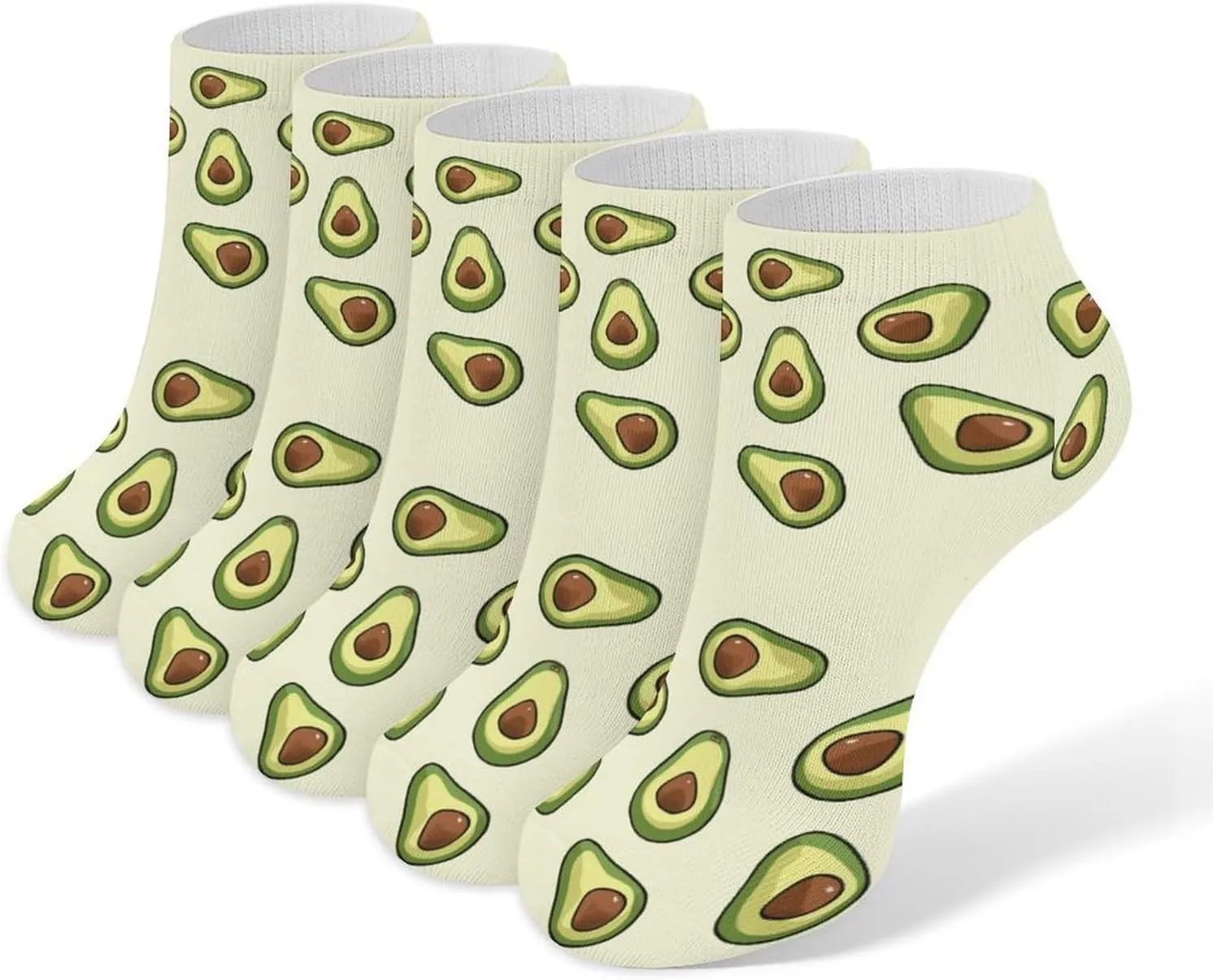 Pattern Ankle Socks for Men & Women, 5 Pairs Breathable Soft Low Cut Socks, Stretch Sweat Wicking Sox