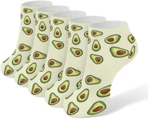 Pattern Ankle Socks for Men & Women, 5 Pairs Breathable Soft Low Cut Socks, Stretch Sweat Wicking Sox