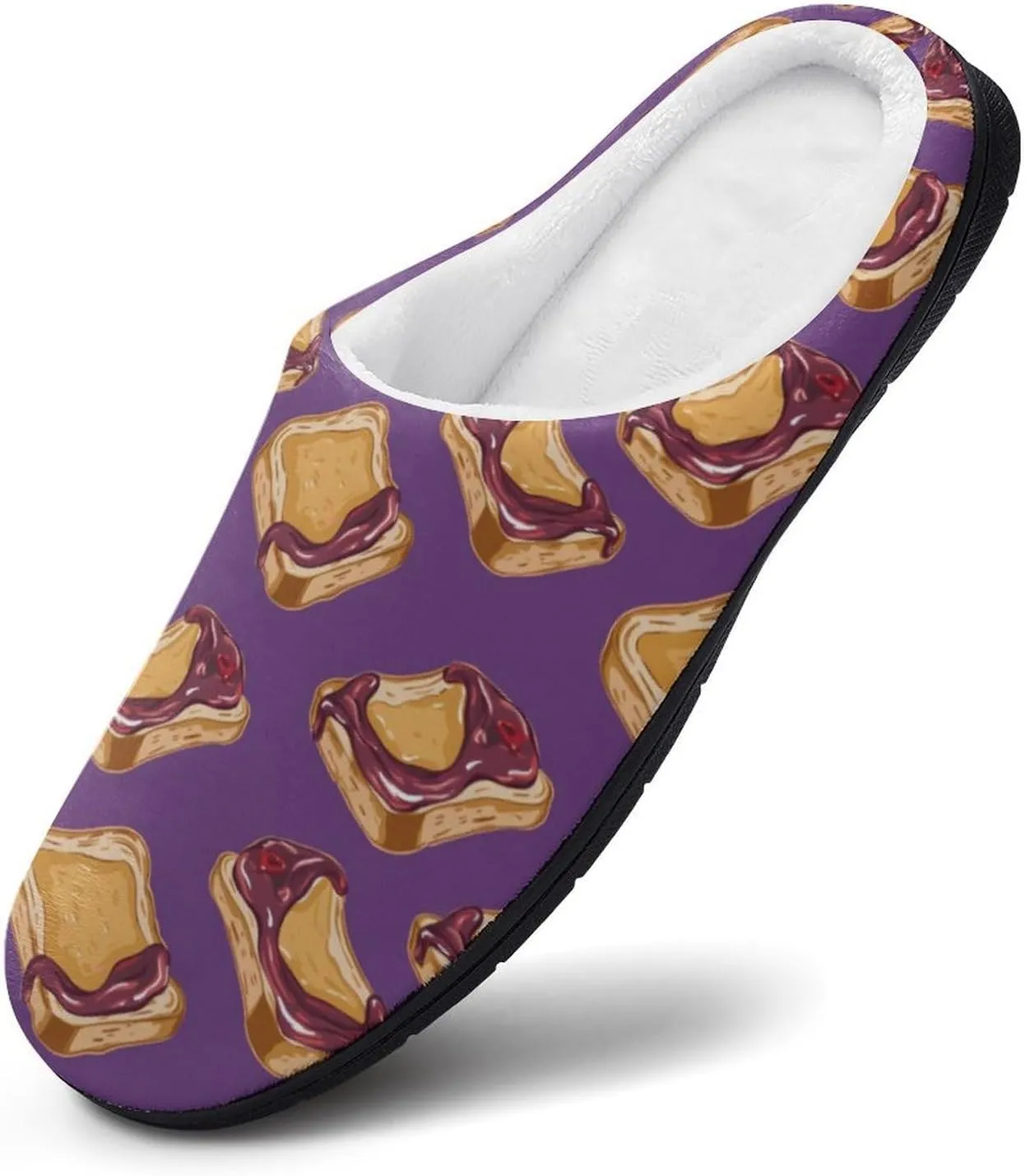 Peanut Butter Jelly Breakfast Men's Cotton Slipper House Warm Shoes Adult Slip On Soft Memory Foam for Indoor Outdoor