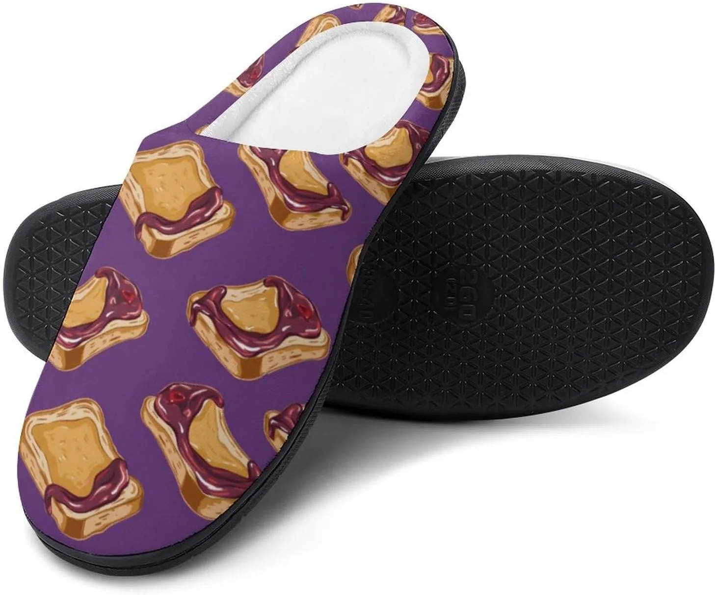 Peanut Butter Jelly Breakfast Men's Cotton Slipper House Warm Shoes Adult Slip On Soft Memory Foam for Indoor Outdoor