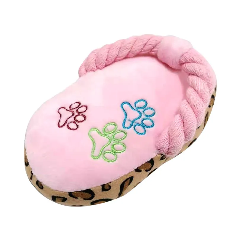Pet Plush Slippers Dog Squeaky Toys