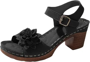 Platform Heels for Women Block Chunky Wedges High Heel Sandals Ankle Strap Open Toe Slip-on Sandals Casual Summer Beach Pumps