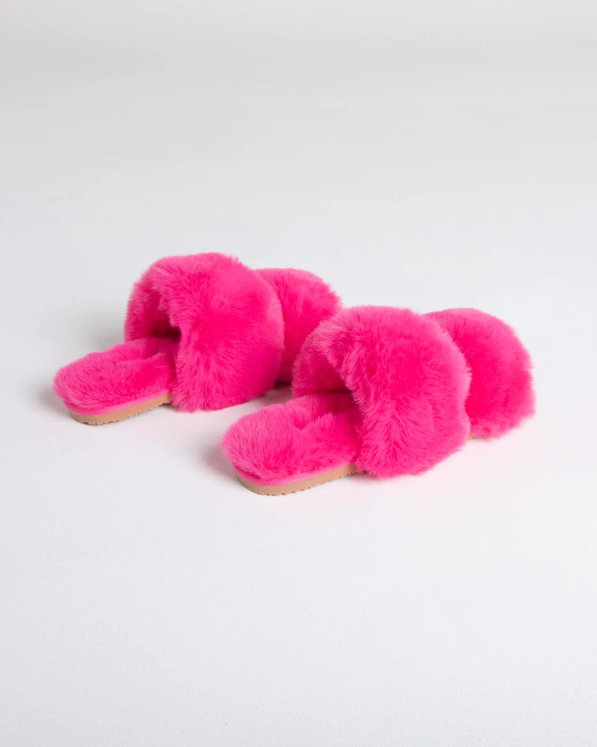 Plush Edit Slipper - Bow Pink