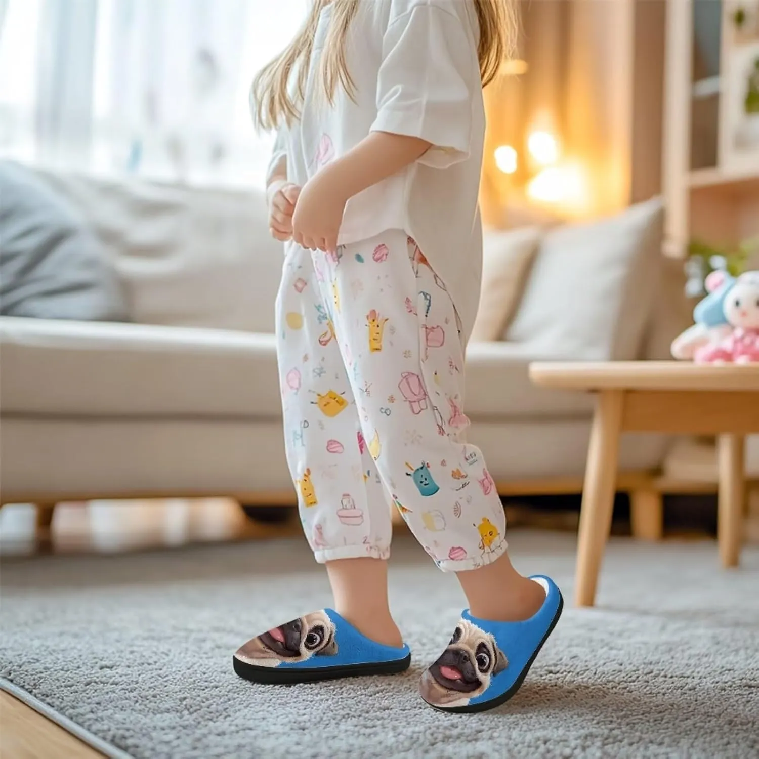 Plush Slippers for Kids Anti-slip Plush Slippers Warm House Slippers Cozy Bedroom Slippers House Shoes