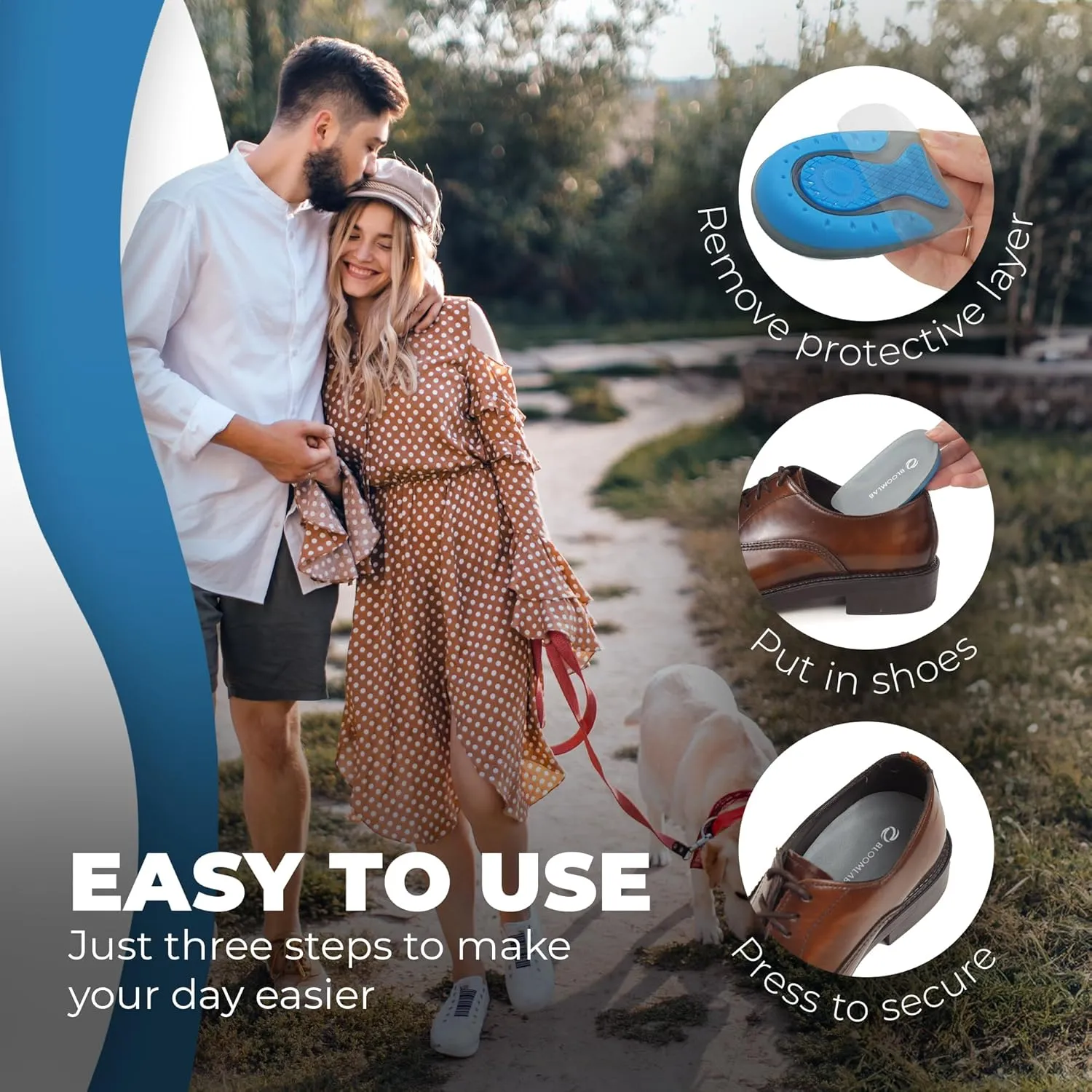 Premium Gel Heel Pads for Shoes, 2 Pack, FSA HSA Eligible, for Plantar Fasciitis, Bone Spurs, Pain Relief Protectors of Sore or Bruised Feet, Foot Relief Support Comfort Cushion Insoles for Women/Men