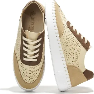 Project Cloud Women's Shoes - Leather Insole Platform Sneakers & Loafers w/Memory Foam, Flexible Sockless Wear - Women's Footwear (Azalea, Tan, 11)