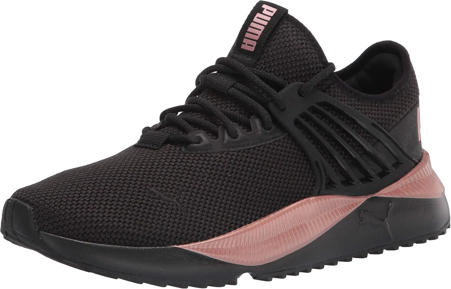 PUMA Women's PACER FUTURE LUX Sneaker, Puma Black-Rose Gold, 11