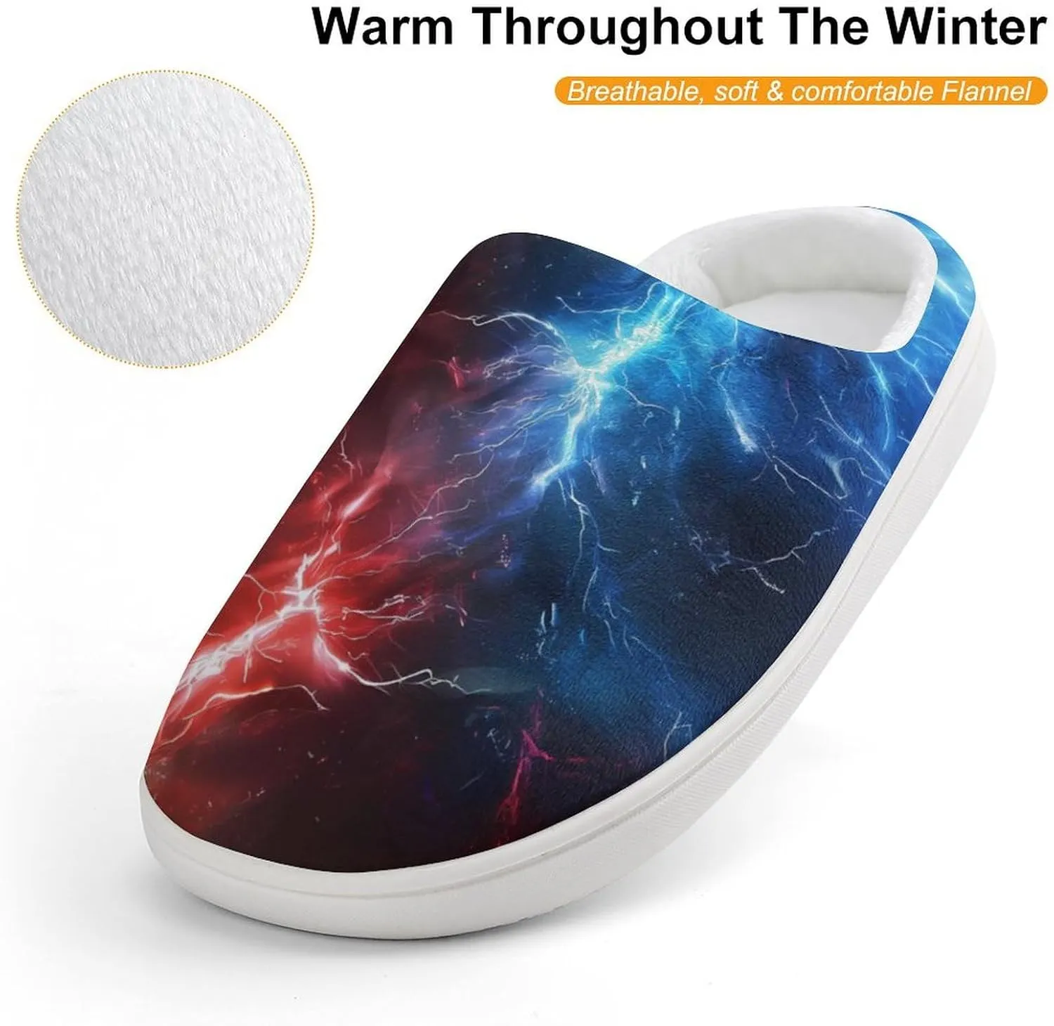 Red And Blue Thunder Cute Cotton Slippers Anti-slip House Shoe Slipper Indoor Outdoor