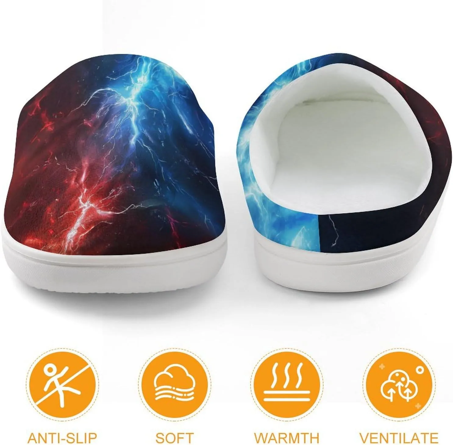 Red And Blue Thunder Cute Cotton Slippers Anti-slip House Shoe Slipper Indoor Outdoor