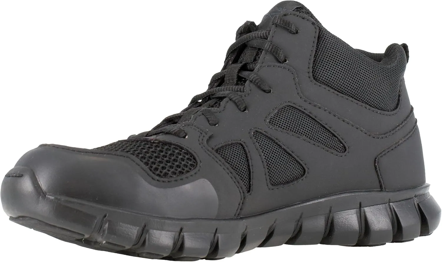 Reebok Men's Rb8405 Sublite Cushion Tactical Mid Cut Soft Toe Shoe Black Military