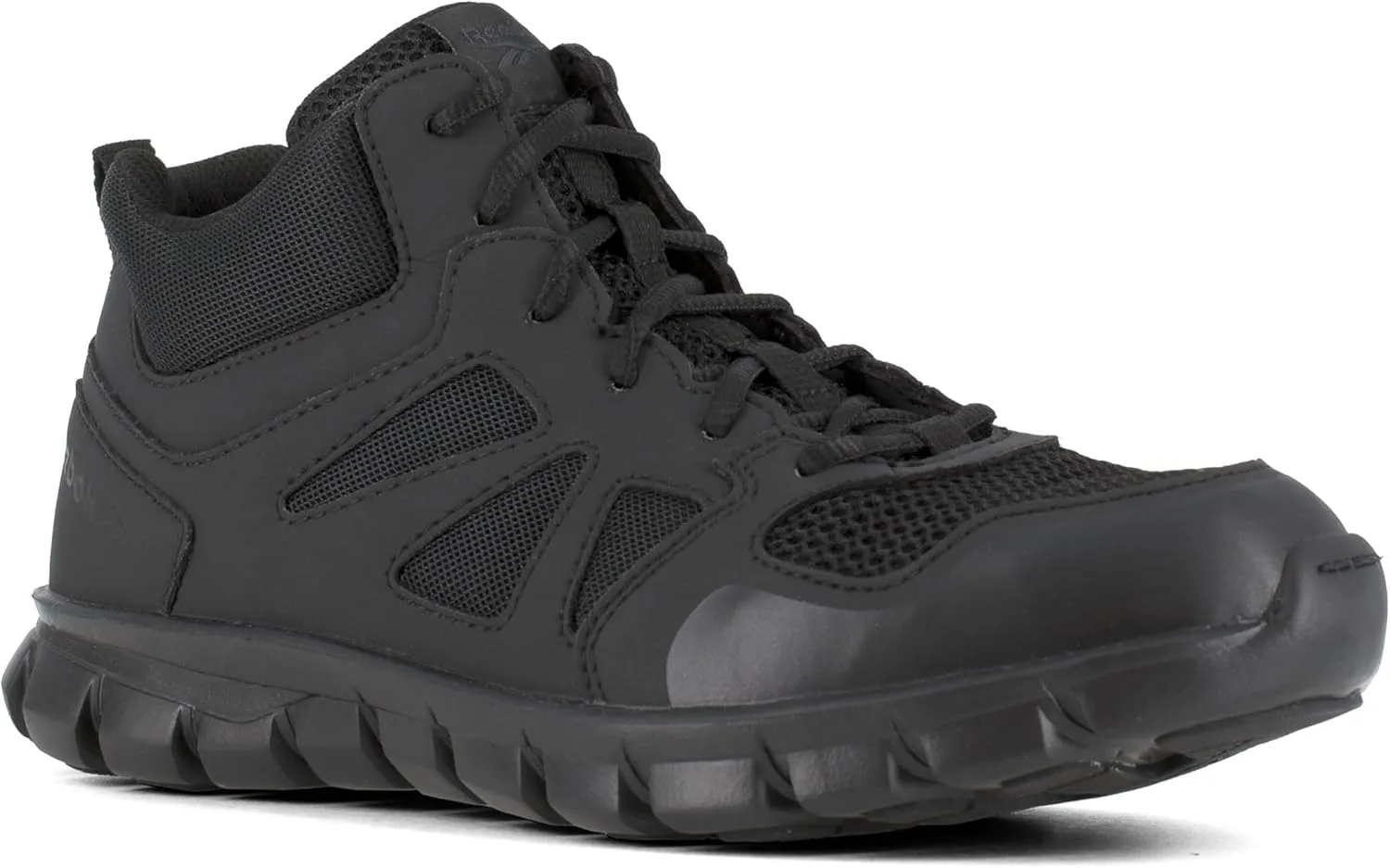 Reebok Men's Rb8405 Sublite Cushion Tactical Mid Cut Soft Toe Shoe Black Military