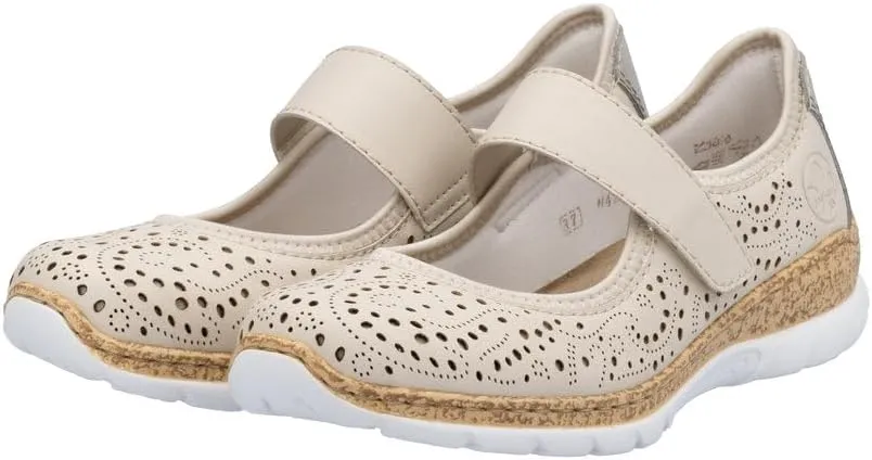 Rieker N4299 Nikita Women's Mary Janes - Adjustable Stap for a Secure Fit - Flexible & Lightweight Shock-Absorbing Wedge Heel - Comfort & Support for All Day Walking