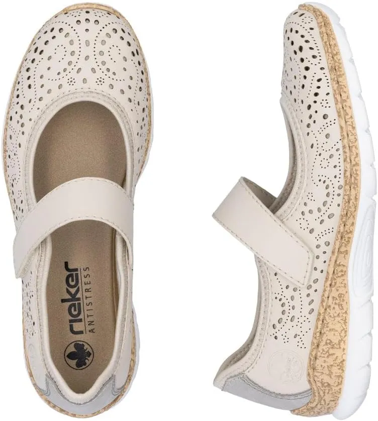 Rieker N4299 Nikita Women's Mary Janes - Adjustable Stap for a Secure Fit - Flexible & Lightweight Shock-Absorbing Wedge Heel - Comfort & Support for All Day Walking