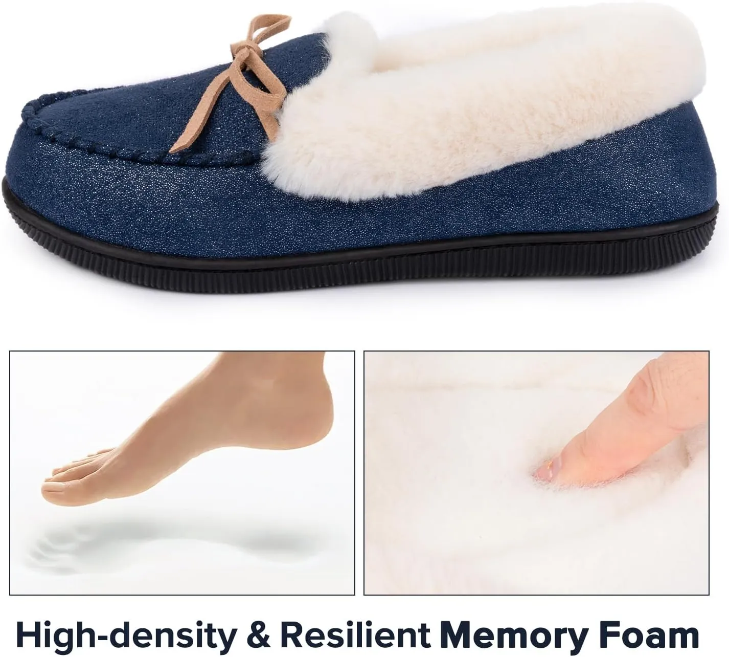 RockDove Women's Caroline Glittered Moccasin Slipper