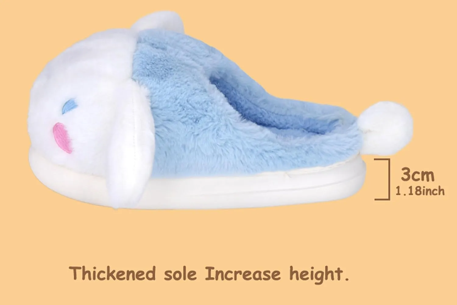 Roffatide Anime Cinnamoroll Fuzzy Slippers Melody House Slippers Closed Toe Open Back Foam Slippers with Rubber Sole for Women