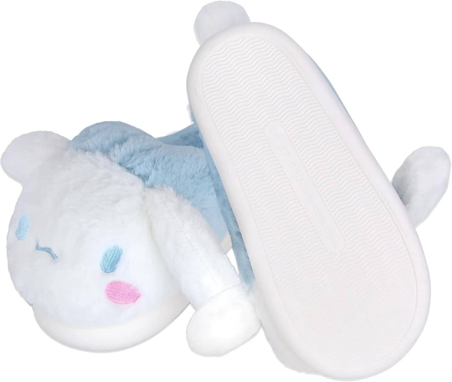 Roffatide Anime Cinnamoroll Fuzzy Slippers Melody House Slippers Closed Toe Open Back Foam Slippers with Rubber Sole for Women