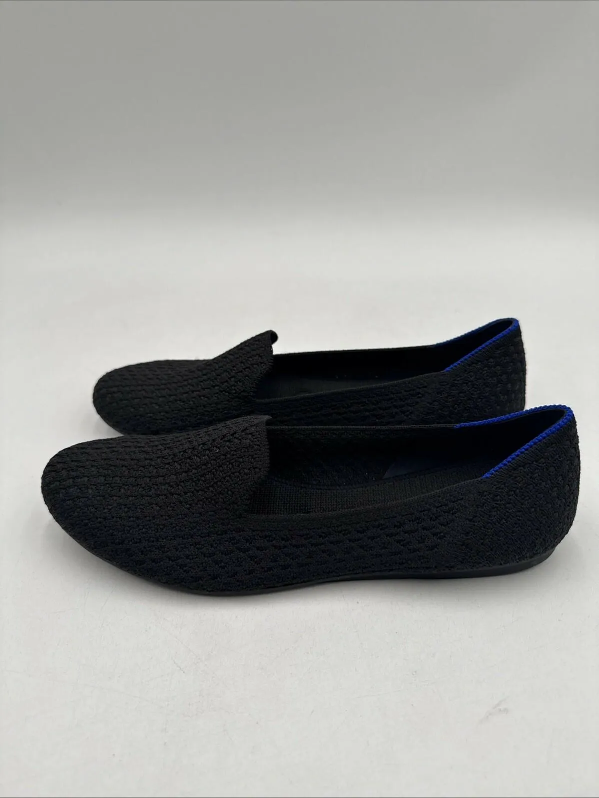 Rothy's The Loafer Black Solid Knit Fabric Slip On Casual Flats Women’s Size 8 - Very Good