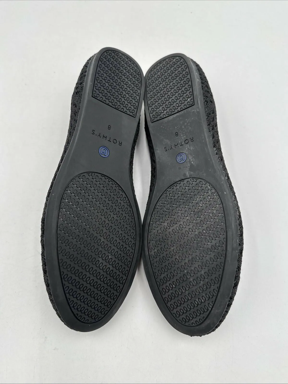 Rothy's The Loafer Black Solid Knit Fabric Slip On Casual Flats Women’s Size 8 - Very Good