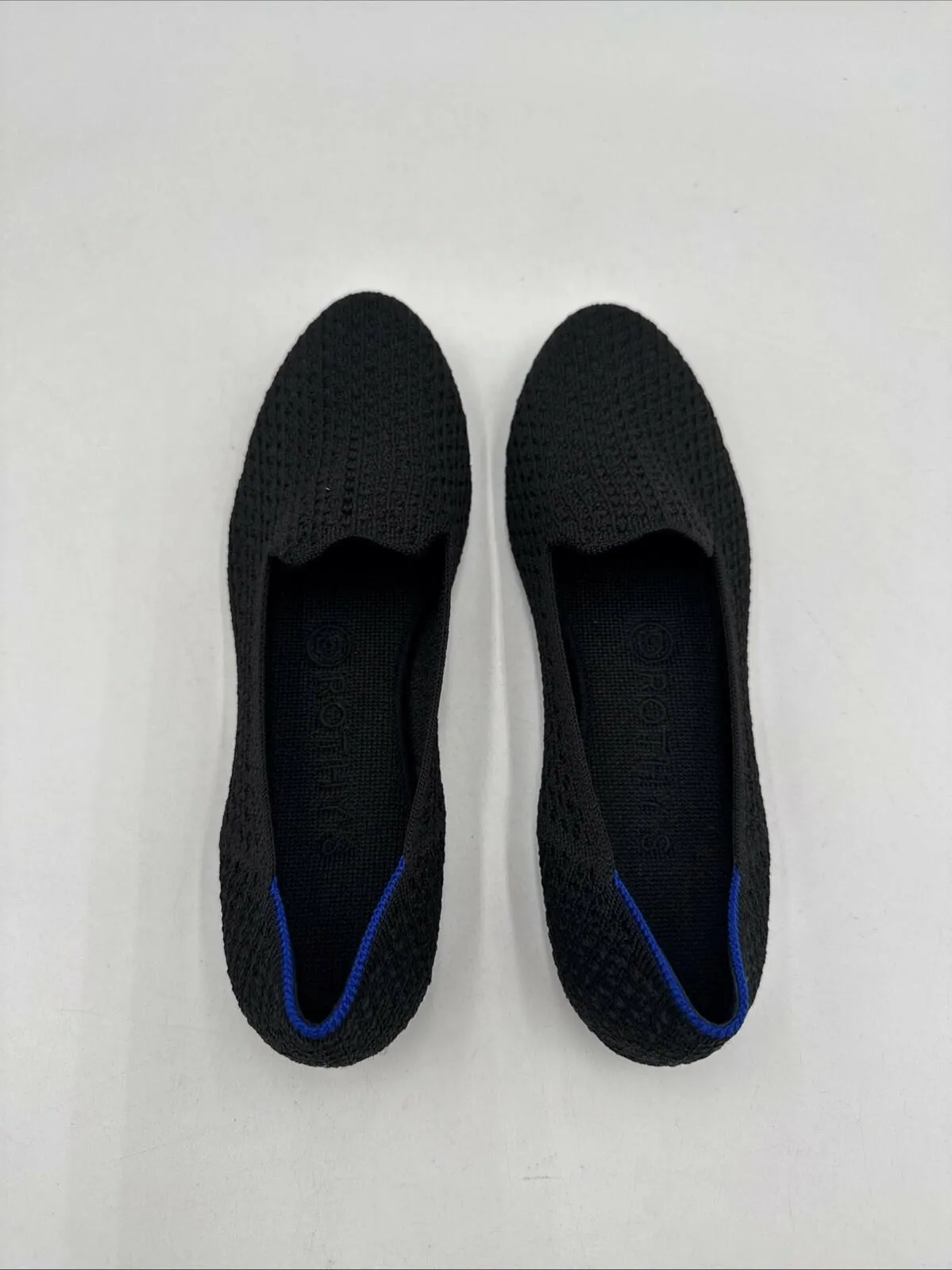 Rothy's The Loafer Black Solid Knit Fabric Slip On Casual Flats Women’s Size 8 - Very Good