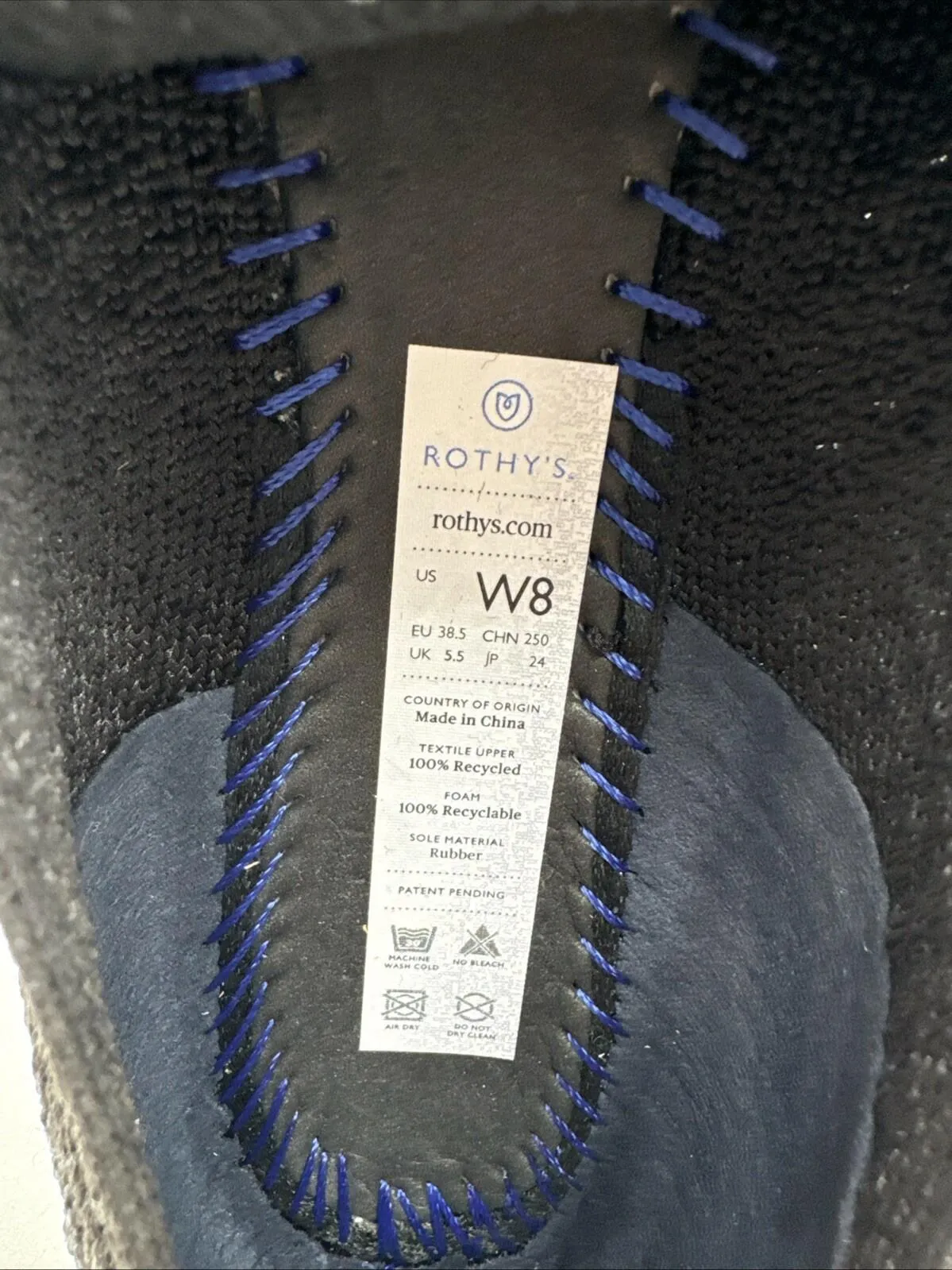 Rothy's The Loafer Black Solid Knit Fabric Slip On Casual Flats Women’s Size 8 - Very Good