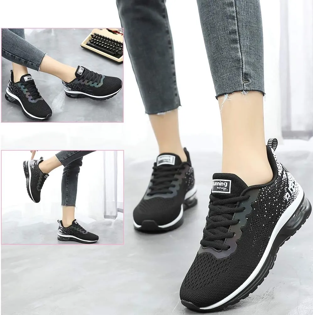 RUMPRA Women Sneakers Lightweight Air Cushion Gym Fashion Shoes Breathable Walking Running Athletic Sport