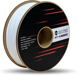 SainSmart GT-3 High Flowability Flexible PLA Filament 1.75mm, High Flow 3D Printer Filament for High-Speed Printing, 2.2 LBS (1KG) Spool, Dimensional Accuracy  /- 0.04mm, White