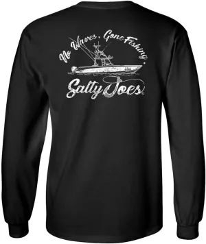 SALTY JOES Men's Fishing Boat Logo Heavy Long Sleeve Tees