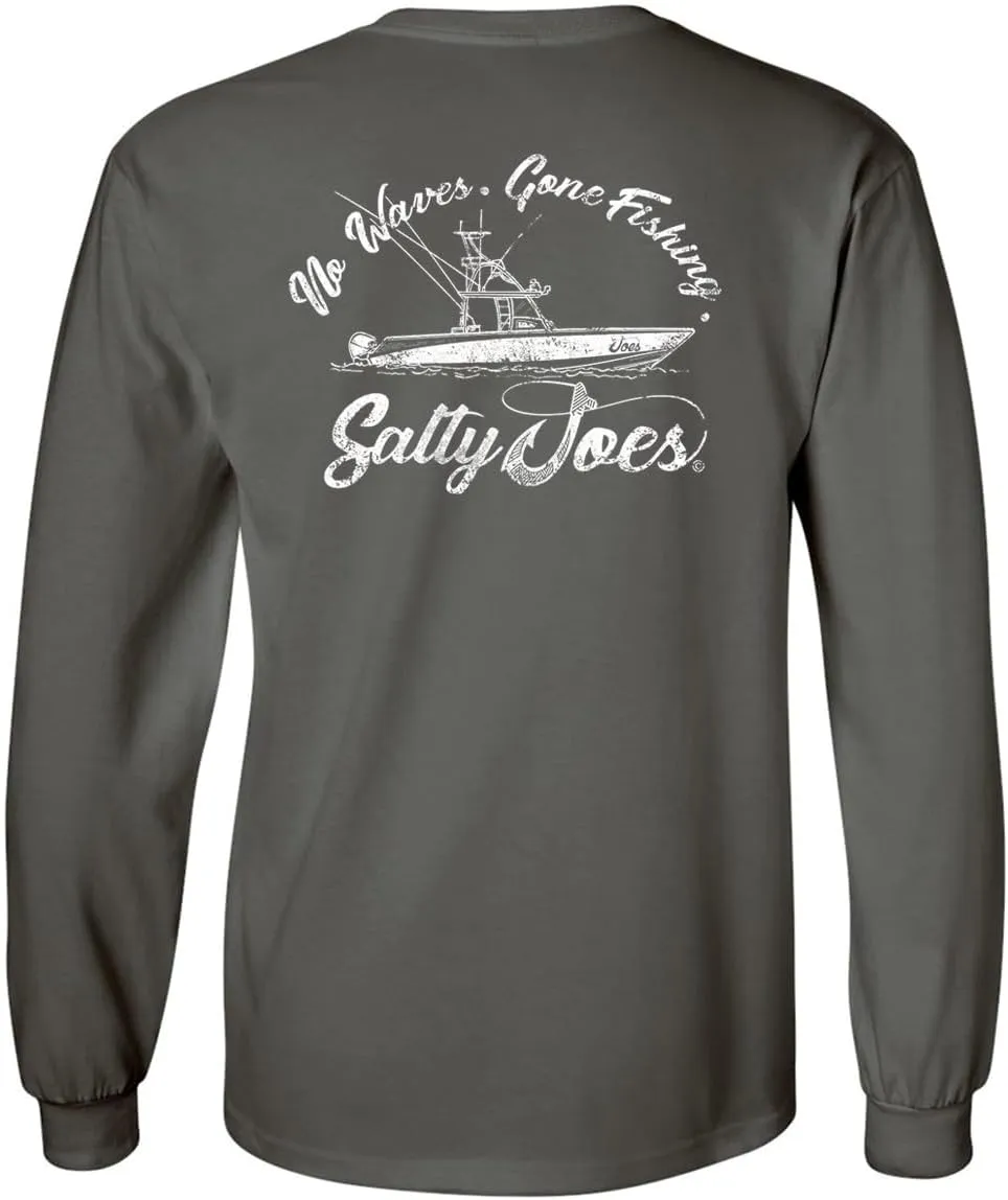 SALTY JOES Men's Fishing Boat Logo Heavy Long Sleeve Tees