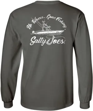 SALTY JOES Men's Fishing Boat Logo Heavy Long Sleeve Tees